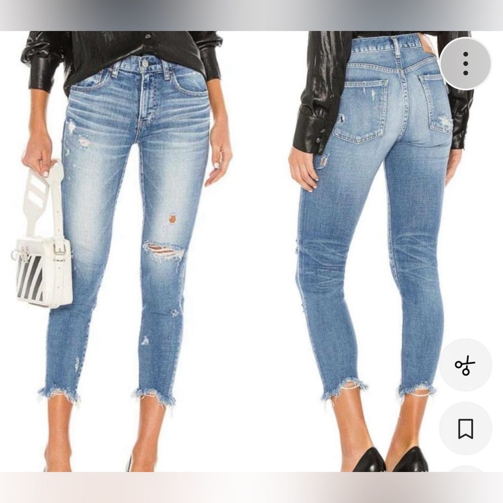 Moussy Light Blue Distressed Jeans Size 24 Exellent Condition.